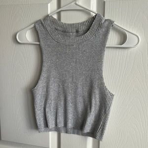 Aerie gray ribbed tank / small